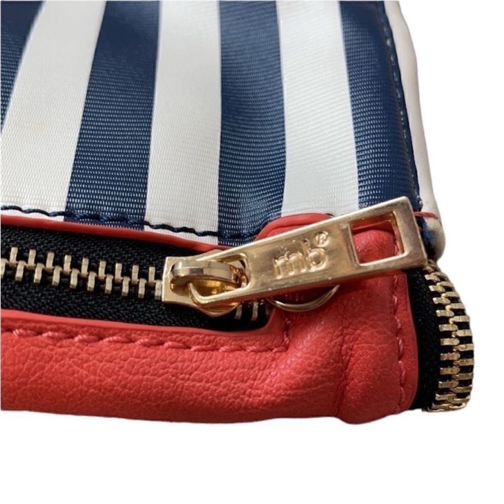 Striped Clutch with Coral Flap - Picture 5 of 11